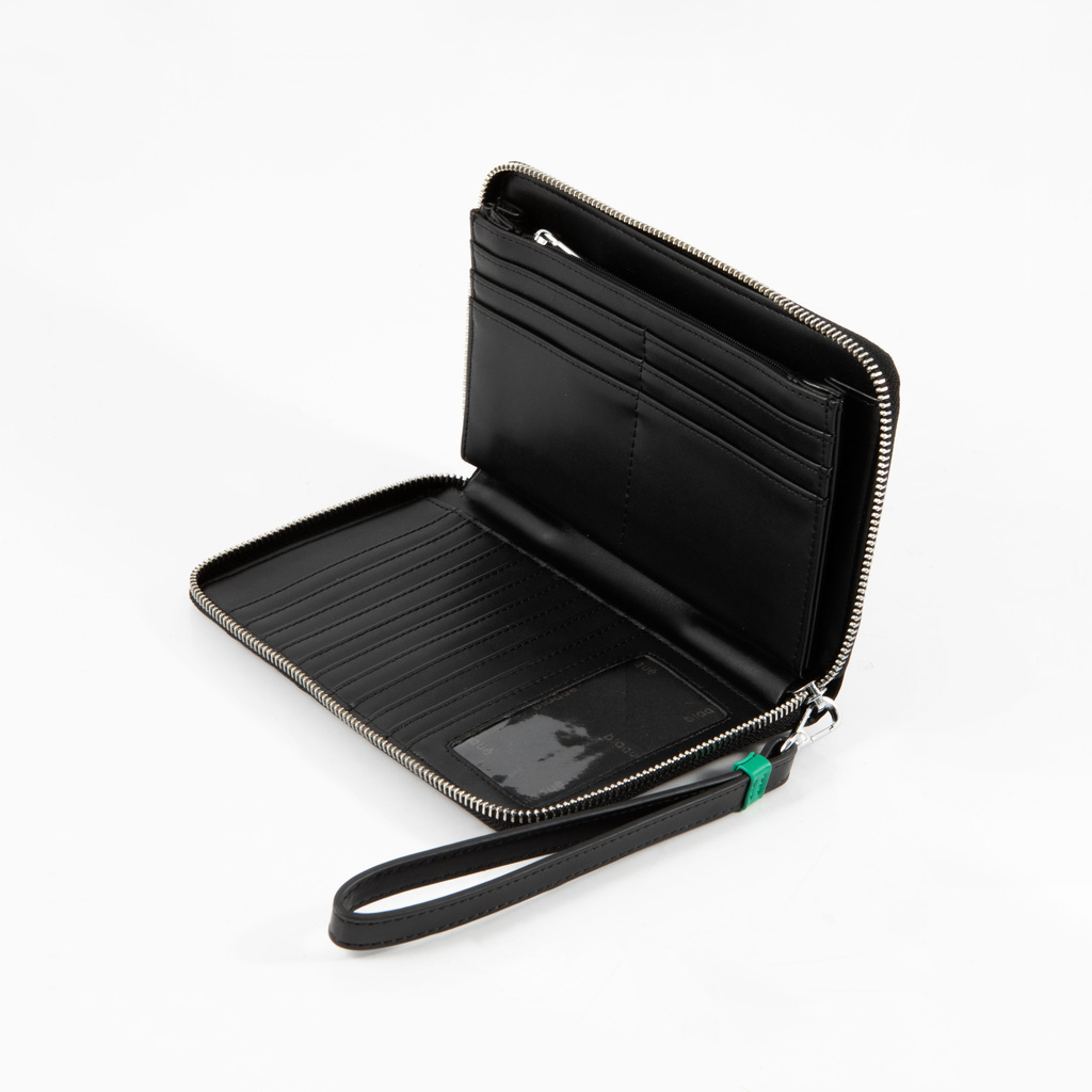 Billetera L Roma Nylon Negro Blaque Oficial