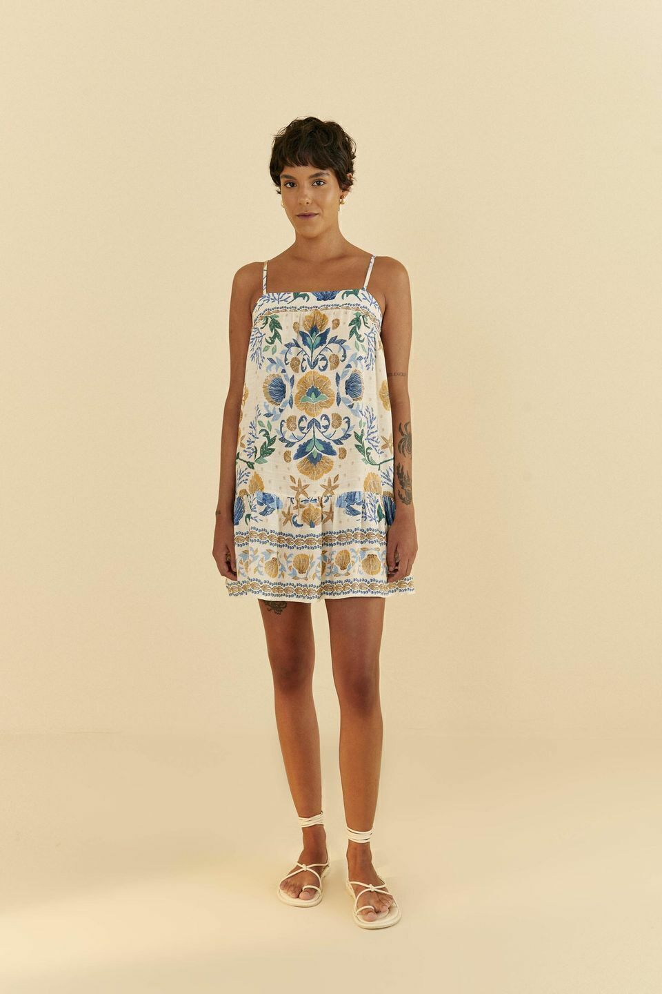 Vestido curto estampa Atalaia Farm