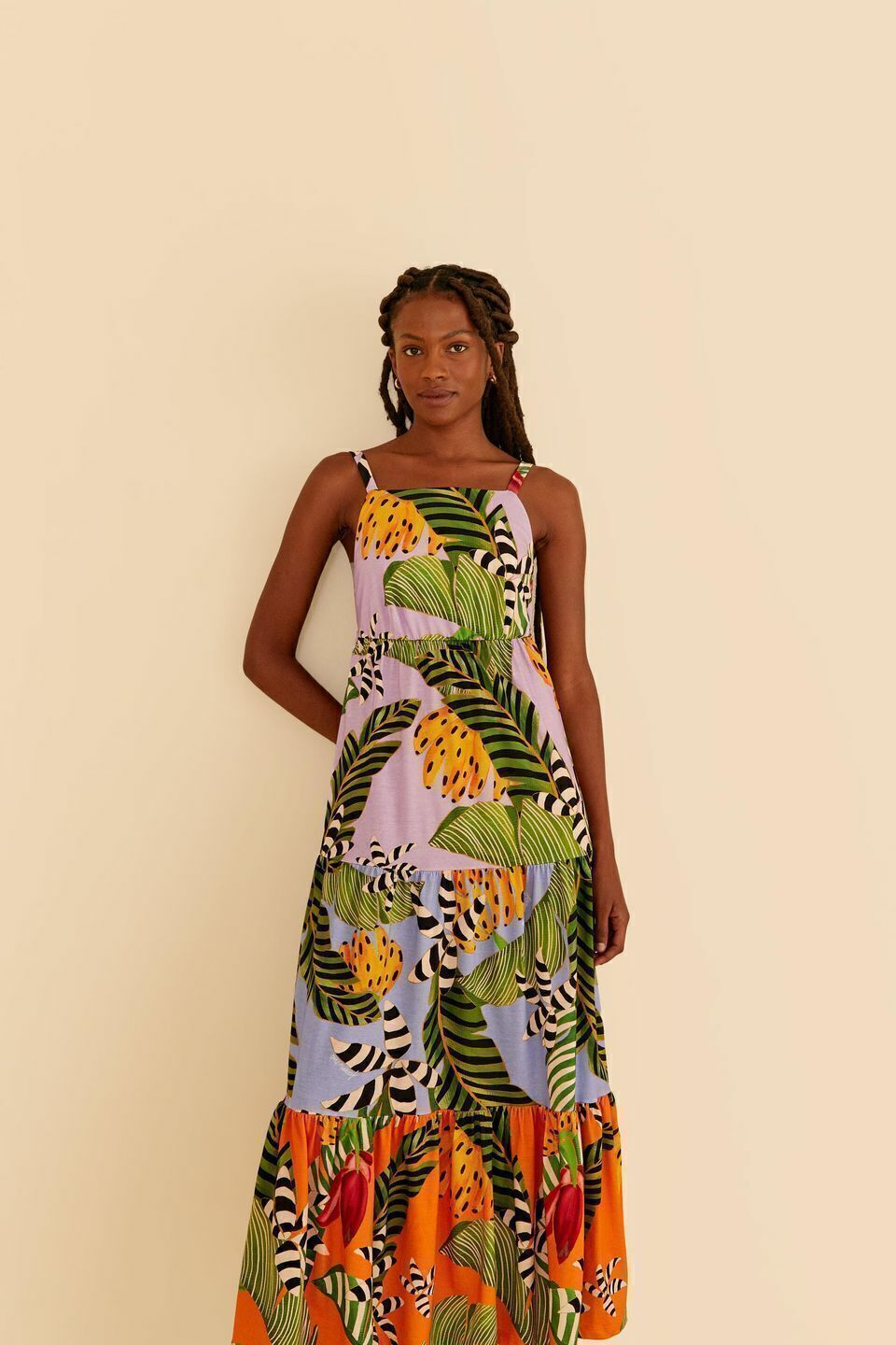 Vestido midi hotsell estampado festa
