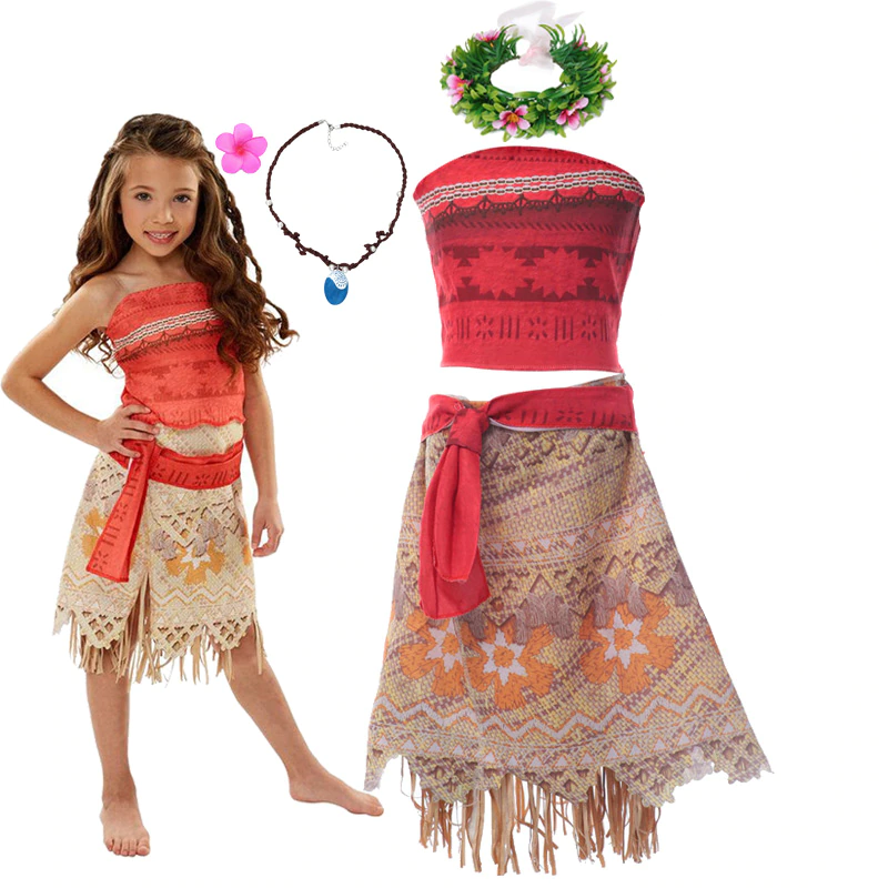 Roupa fantasia para crianças moana serve De 2 a 8 anos. no Shoptime