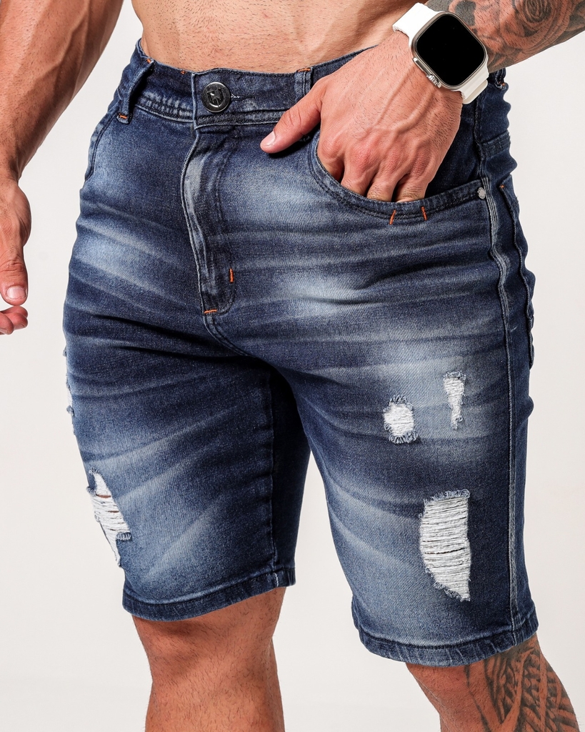 Bermuda jeans masculina com elastano 2025