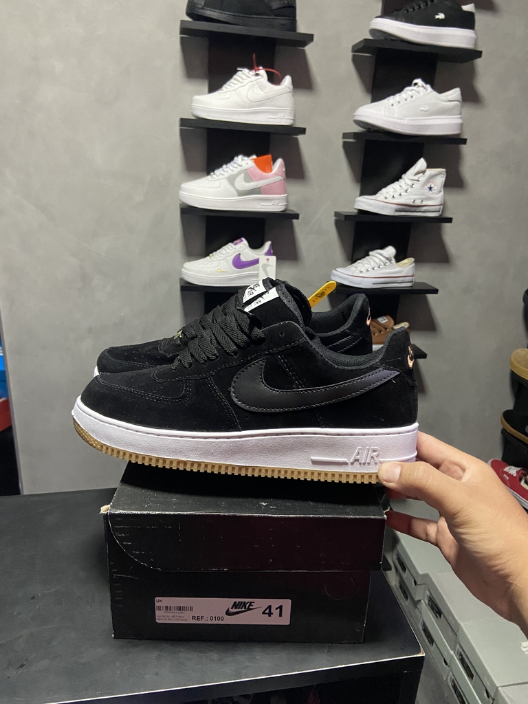 Nike air force camurça preto sales