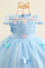 Vestido Jardim Encantado Infantil Azul Borboletas Festa Luxo - comprar online