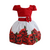 Vestido Vermelho Infantil Paixão Floral Roupa de Menina Luxo