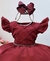 Vestido Infantil Marsala Busto Nervura C/ Pérolas 1 Ao 12 - comprar online