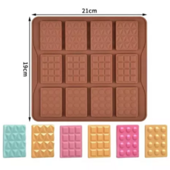 Molde Silicona Mini Tabletas Chocolate x12 cav - comprar online