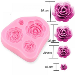 Moldes Silicona Rosas x4 Tamaños - comprar online