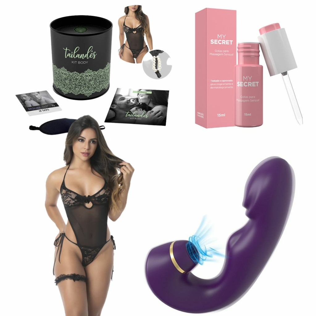 Luxúria Secreta - Vibrador Ponto G e Clitoris - Excitante Feminino - Body  Tailandês com Perólas Sensual - Venda