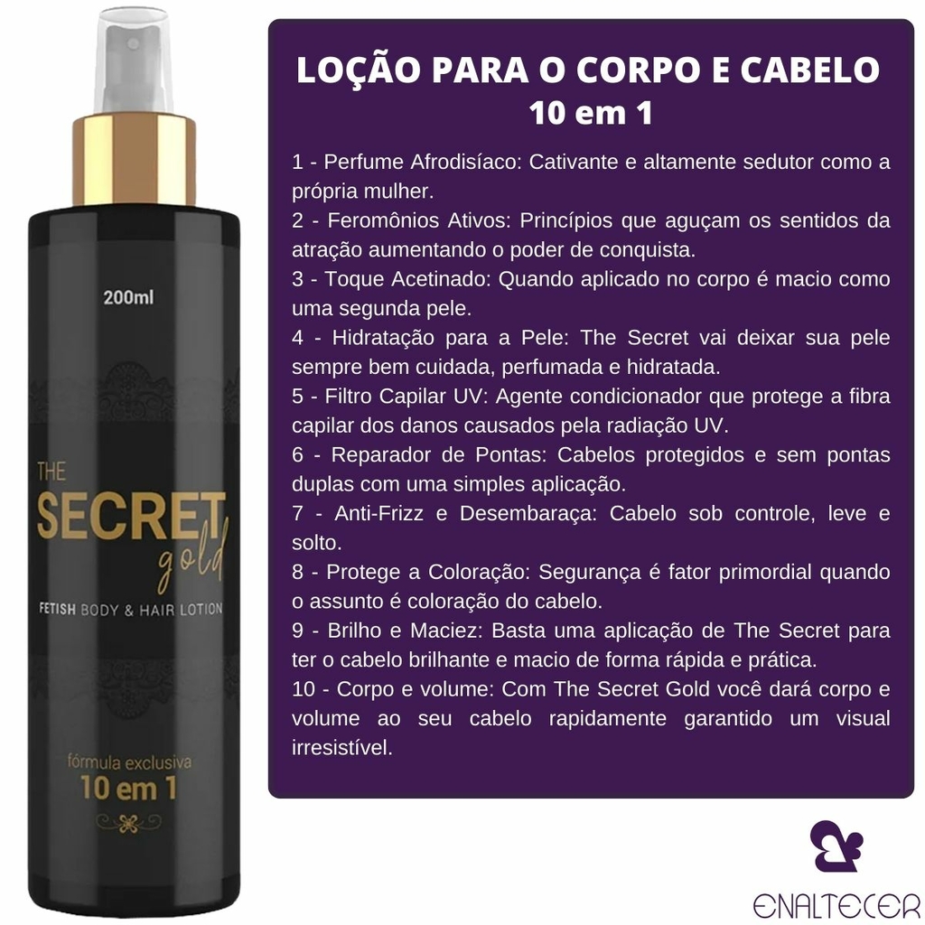 Loção Elixir Corpo e Cabelo Body Splash The Secret e Hombre