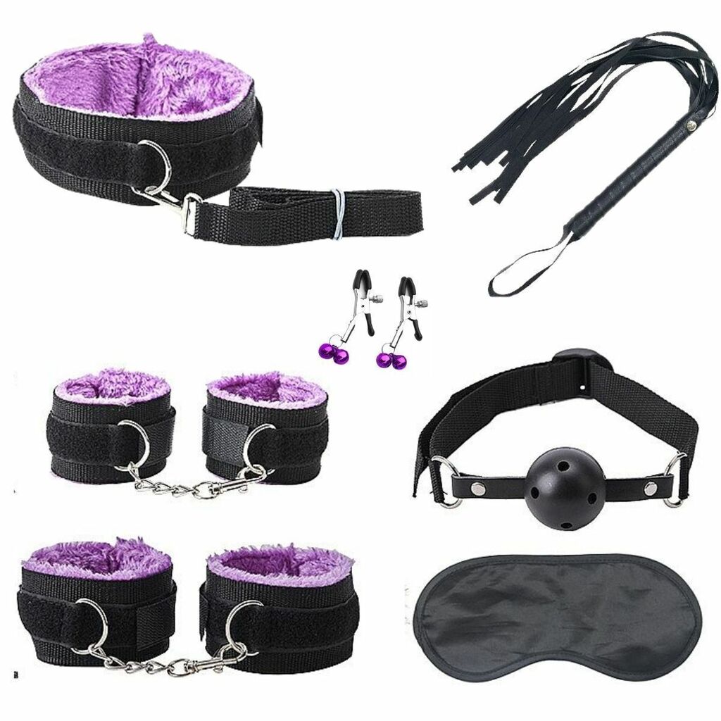 Kit Bdsm 17 Peças, Kit Bondage, Kit Sado Fetiche Completo