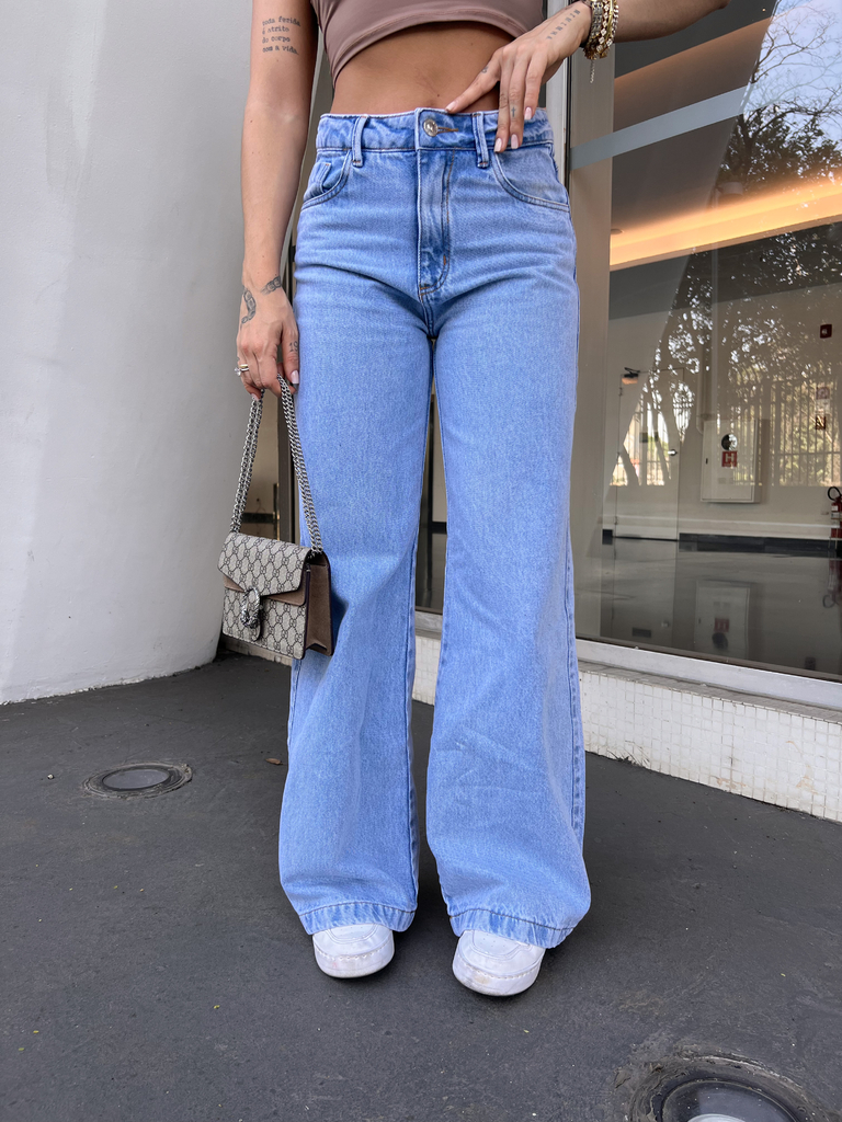 Calça jeans maxi wide leg - Luna Store Cascavel