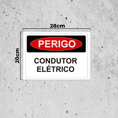 Placa de Sinalização Perigo Condutor Elétrico em Pvc na internet