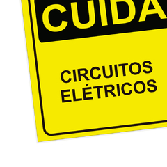 Placa de Sinalização Cuidado Circuitos Elétricos em Pvc - comprar online