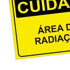 Placa de Sinalização Cuidado Área de Radiação em Pvc - comprar online