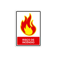 Placa de Sinalização Risco de Incêndio em Pvc