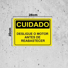 Placa de Sinalização Cuidado Desligue o Motor Antes de Reaba na internet