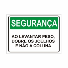 Placa de Sinalização Segurança Ao Levantar Peso Dobre os Joe