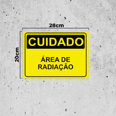 Placa de Sinalização Cuidado Área de Radiação em Pvc na internet