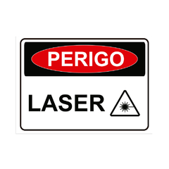 Placa de Sinalização Perigo Laser