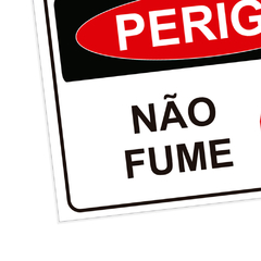 Placa de Sinalização Perigo Não Fume em Pvc - comprar online