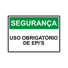 Placa de Sinalização Segurança Uso Obrigatório de Epi