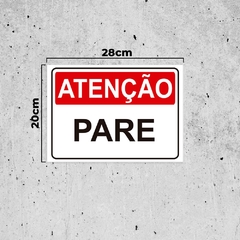 Placa de Sinalização Atenção Pare em Pvc na internet