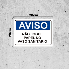 Placa de Sinalização Aviso Não Jogue Papel no Vaso Sanitário na internet