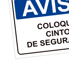 Placa de Sinalização Aviso Coloque o Cinto de Segurança Pvc - comprar online