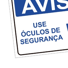 Placa de Sinalização Aviso Use Óculos de Segurança em Pvc - loja online