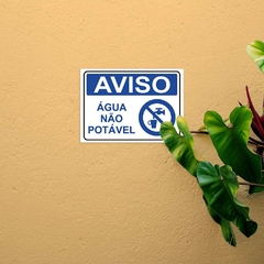 Placa de Sinalização Aviso Água Não Potável em Pvc - SigmaDecor