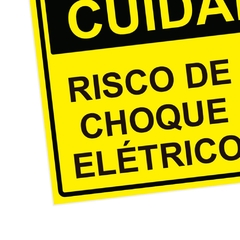 Placa de Sinalização Cuidado Risco de Choque Elétrico - comprar online