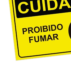 Placa de Sinalização Cuidado Proibido Fumar em Pvc - comprar online