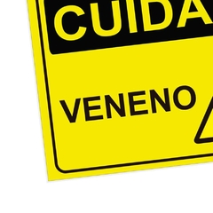 Placa de Sinalização Cuidado Veneno em Pvc - comprar online