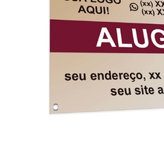 Placa Imobiliária Aluga com Informações e Logo Colorida Lona na internet