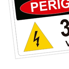 Placa de Sinalização Perigo 380 Volts em Pvc - comprar online