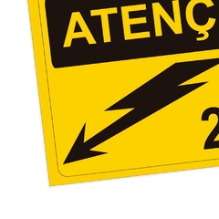 Placa de Sinalização Atenção 220 Volts em Pvc - comprar online