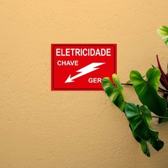 Placa de Sinalização Eletricidade Chave Geral em Pvc - SigmaDecor