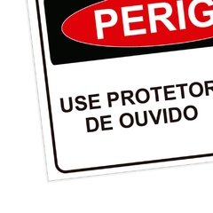 Placa de Sinalização Perigo Use Protetor de Ouvido em Pvc - comprar online