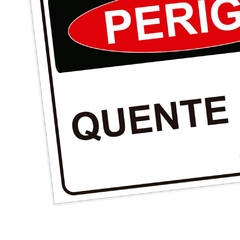 Placa de Sinalização Perigo Quente em Pvc - comprar online