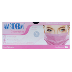 CUBRE BOCAS ROSA AMBIDERM C/50 pzs.