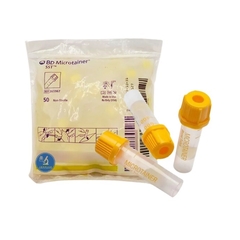 TUBO MICROTAINER AMARILLO/ ORO BD C/50 PZS CAT 695967