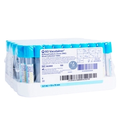 TUBO VACUTAINER AZUL CITRATO 2.7ML C/100PZS BD 363083