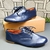 Sapato Oxford bico redondo azul marinho