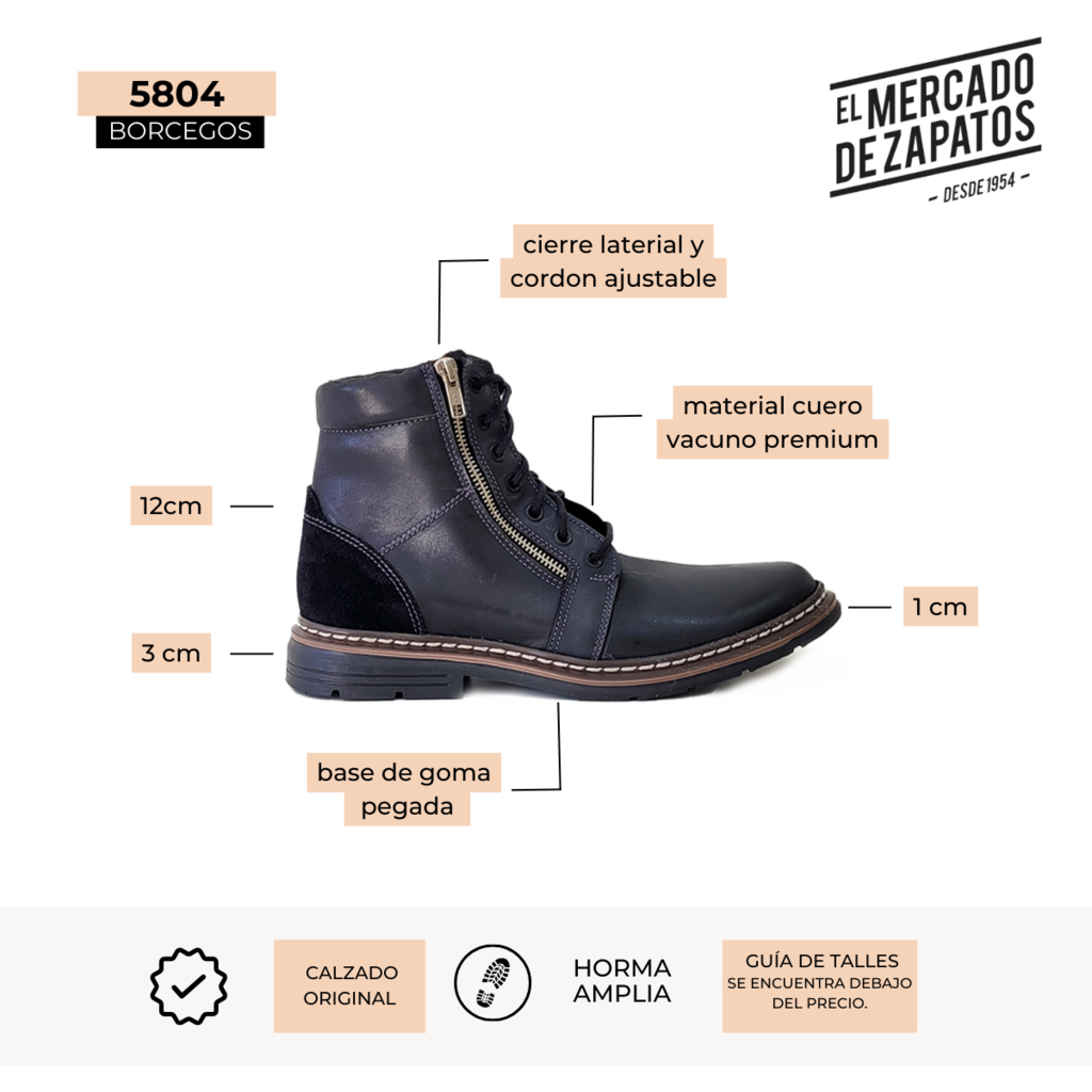 Borcego Bota Hombre Cuero Zurich Art: 5804 Cierre Oferta