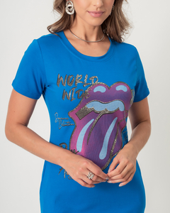 VESTIDO DE MOLETINHO CASUAL WORLD WIDE - AZUL - Miss Pink