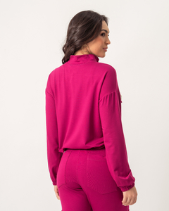 JAQUETINHA DE MOLETINHO ROMANA - FUCSIA - comprar online