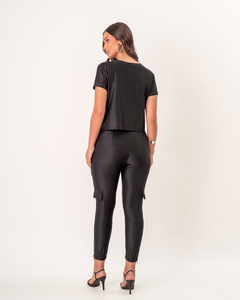 CALÇA CARGO COM ZIPER STARDUST HAILEY - PRETO - Miss Pink