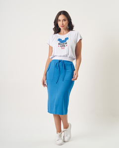 SAIA MIDI DE MOLETINHO - AZUL CLARO - comprar online