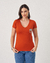 BLUSA BABYLOOK PATCHWORK OLHO GREGO - TERRACOTA