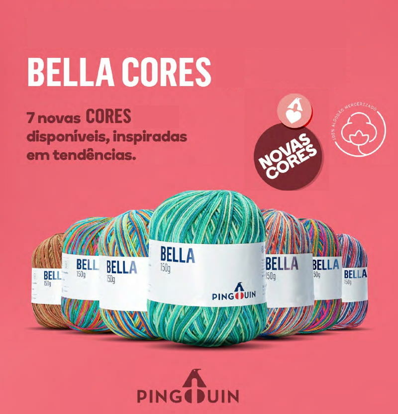 Linha Pingouin Bella Cores 150g TEX 370 (algodão mercerizado)